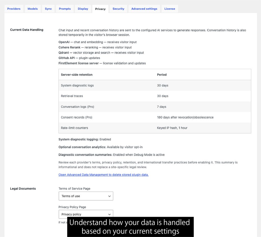 FE Search AI v1.2.0: Enhanced Privacy with Zero Data Retention & a Fully Revamped Chat UI 2 (A screenshot of Privacy settings menu) Understand how your data is handled based on your current settings