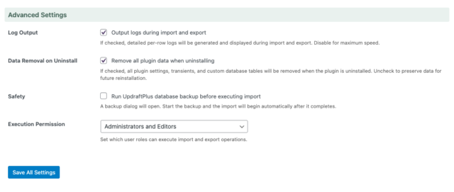 Advanced Settings Advanced Settings